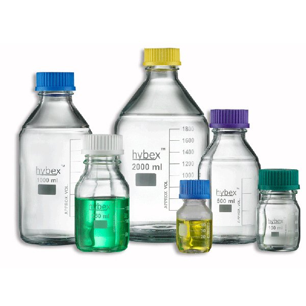 100ml with standard (GL45) blue cap, 10/pk., B3000-100-B