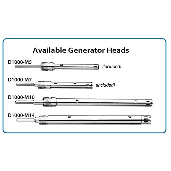 D1000 Homogenizer, includes 5mm and 7mm generators (ideal for microtubes)