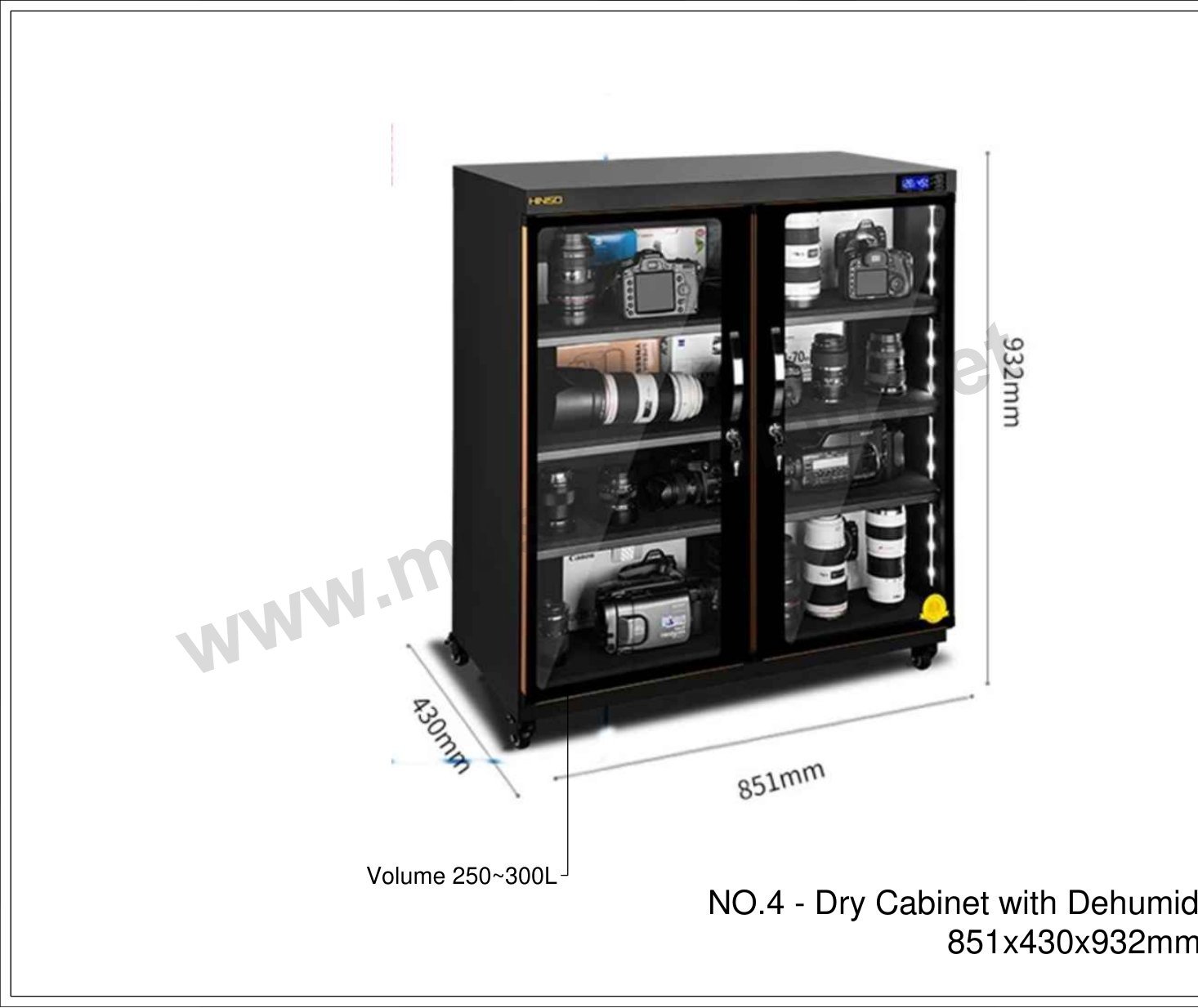 Dry Cabinet with Dehumidifier for Filament and Component Storage – 851 x 430 x 932 mm