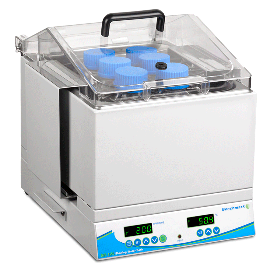 SB-12L Shaking Water Bath with universal spring platform for tubes, bottles, and flasks, SB0012