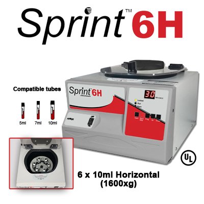 Sprint 6H Clinical Centrifuge, with 6 x 10ml swing out rotor, C5000-6H