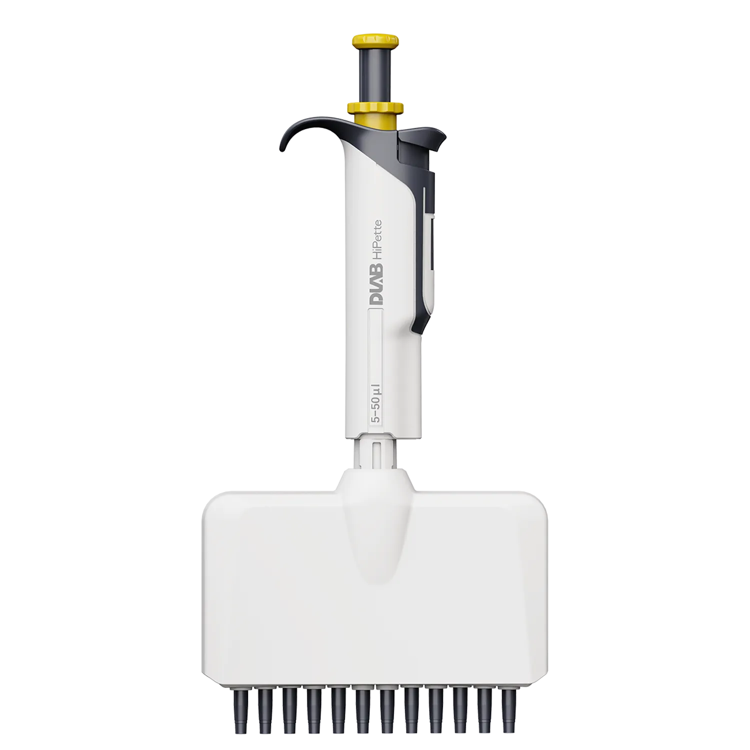 HiPette Fully Autoclavable Manual 12-Channel Adjustable Color-Coded Pipette, 0.5-10μL