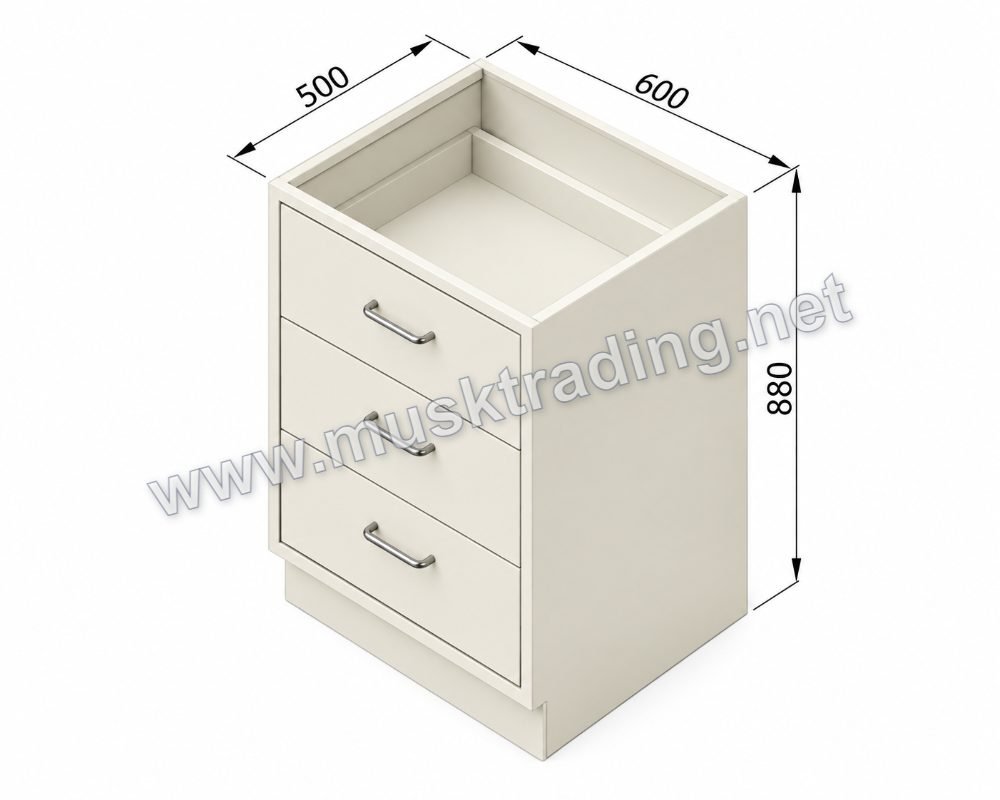 Under Bench Cabinet 3 Drawer 600 mm - Saudi Arabia