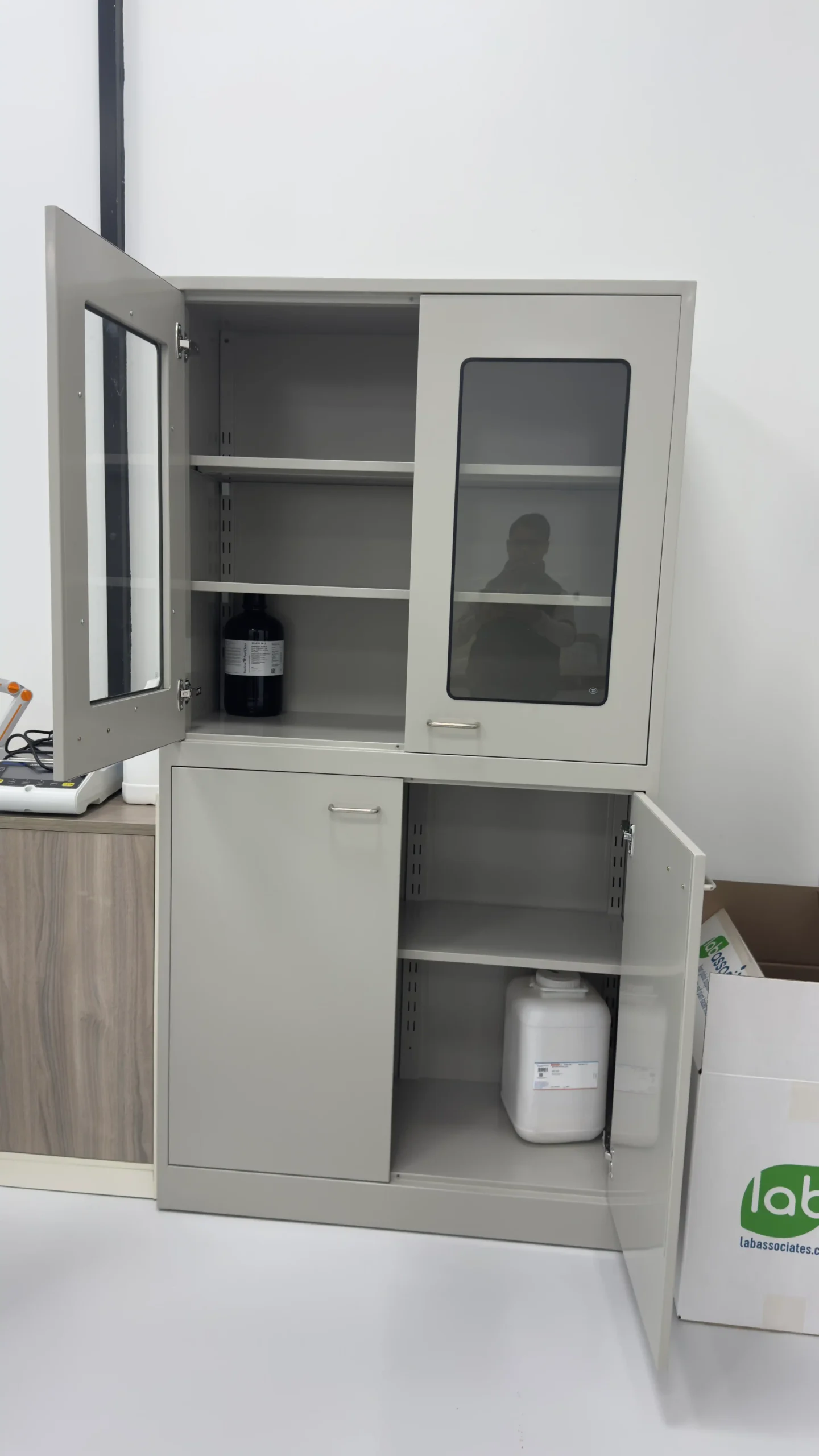 High storage cabinet with glass doors drawing - Saudi Arabia