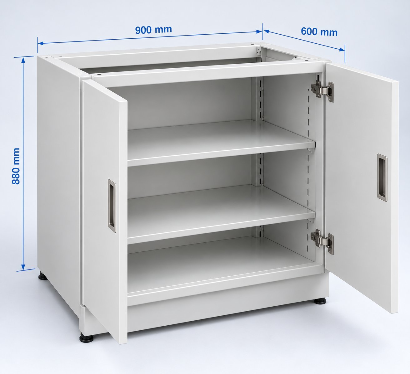 Hospital Base Cabinet with 2 Doors and 2 Shelves (Module D) - 900 x 600 x 880 mm