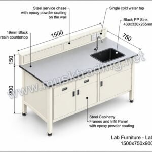 Lab Bench with Sink - MSK-LB-PC-1500