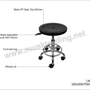 Laboratory Stool - Height Adjustable (320 x 500-700 mm)