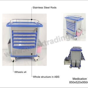 Medication Trolley - 850 x 520 x 950 mm