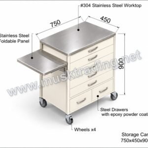 Stainless Steel Storage Cart Trolley - MSK-SCT-SS-750