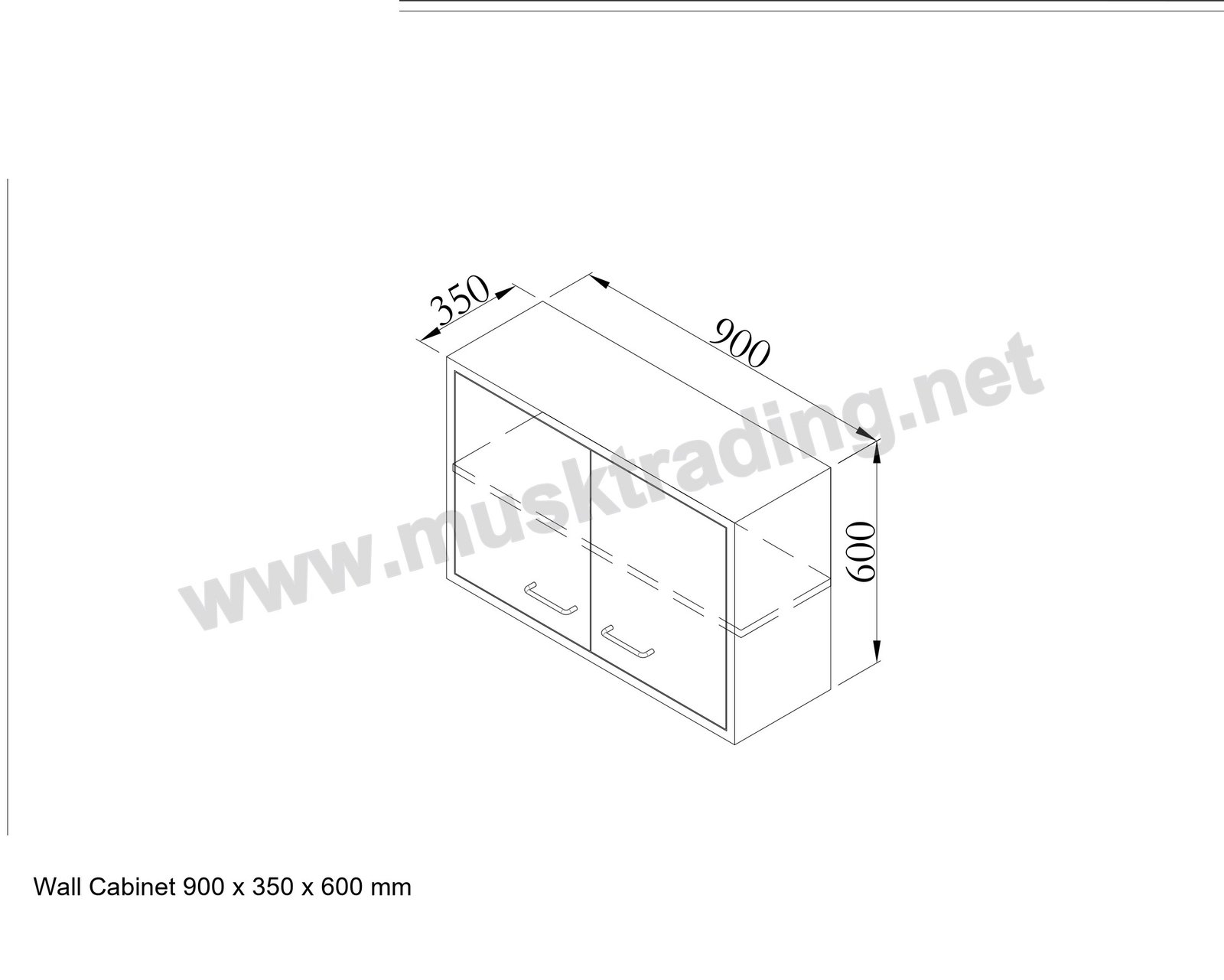 Wall Cabinet 900 x 350 x 600 mm - Saudi Arabia