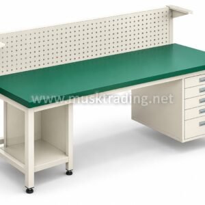 Heavy Duty Workbench with Tool Board and 5 Drawers - 2000 x 750 x 850 mm, HPL Worktop