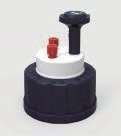 GL45 solvent bottle safety cap with 1 to 5 ports and vent valve